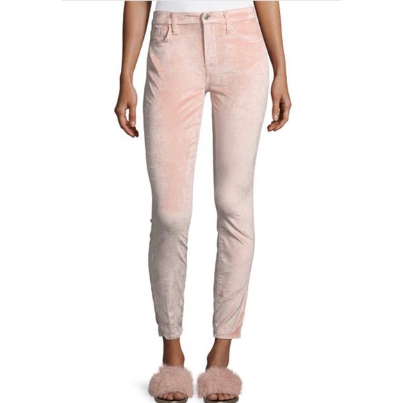 pink velvet jeans